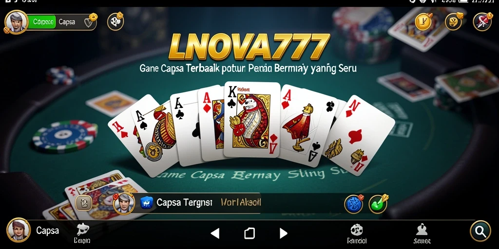 Tampilan antarmuka menarik LNOVA777 untuk permainan Capsa.