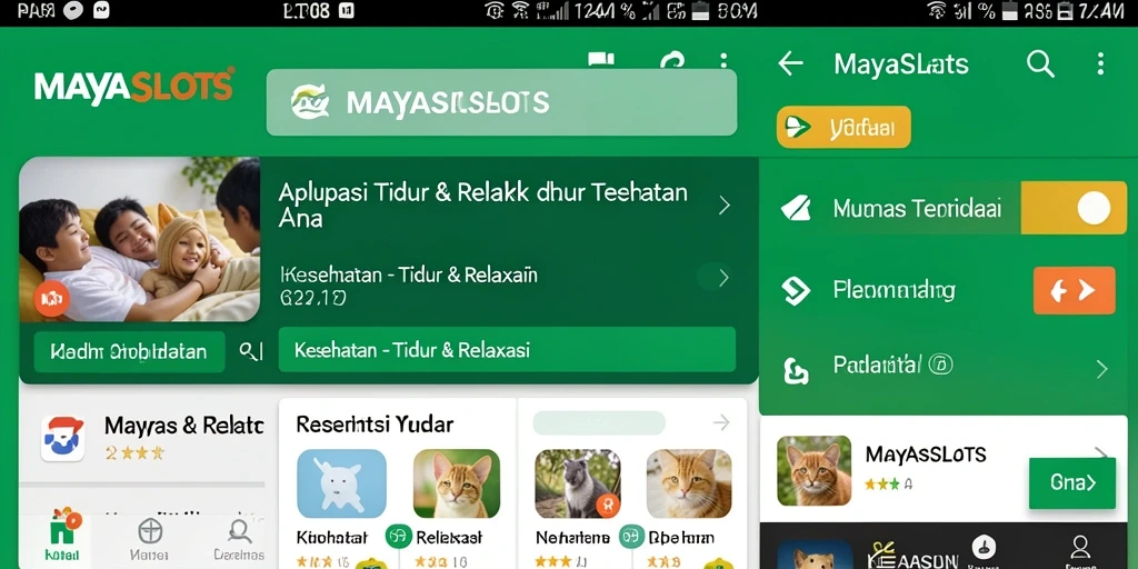 Antarmuka pengguna MAYASLOTS yang menenangkan dan sederhana.