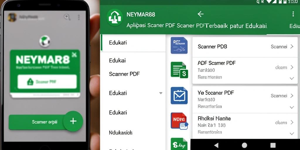 Antarmuka aplikasi NEYMAR88 menampilkan fitur pemindaian PDF yang canggih.