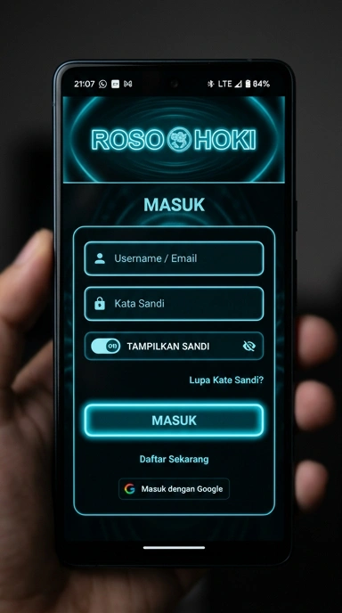 Tampilan halaman login rosohoki