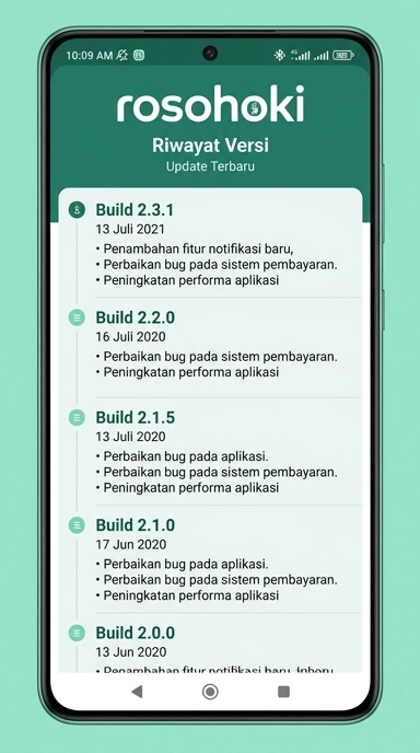 Tampilan riwayat versi rosohoki